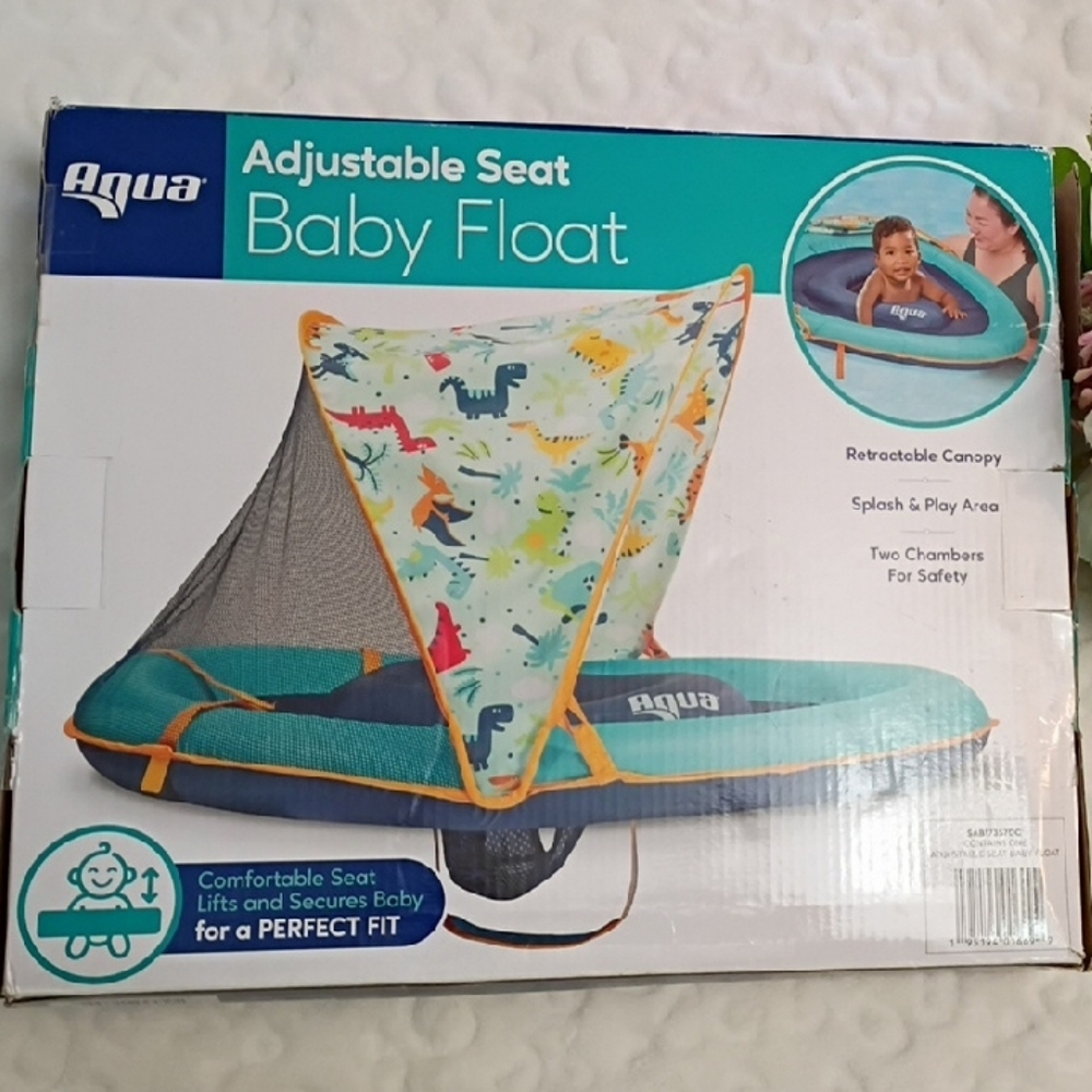 Aqua Baby Float with Adjustable Seat - Blue and Multicolor